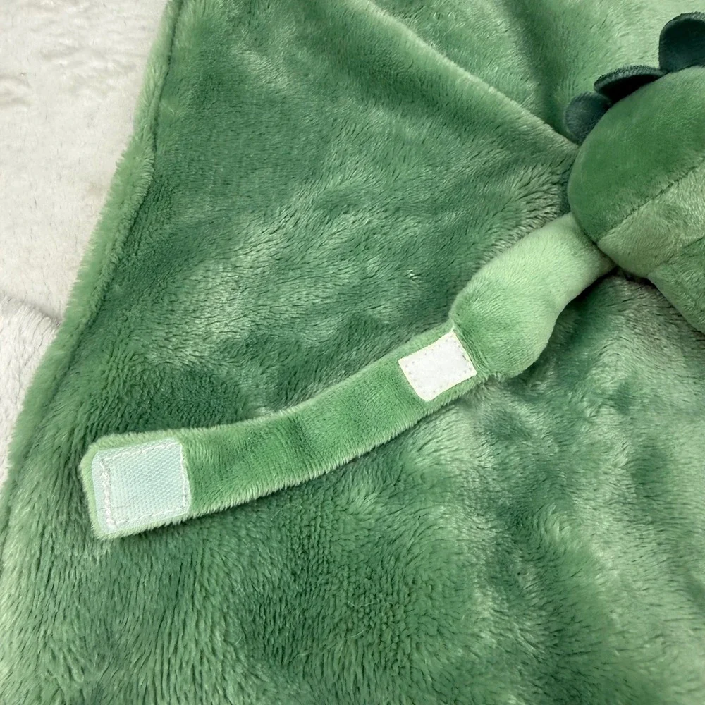 Carters Green Alligator Security Blanket Lovey Pacifier Holder Striped 68260